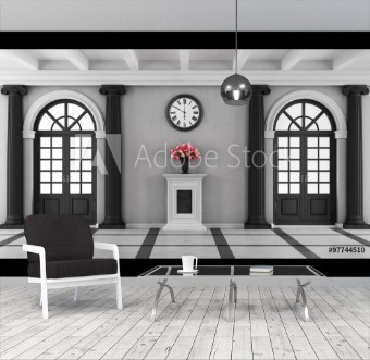 Picture of Black and white luxury home entrance